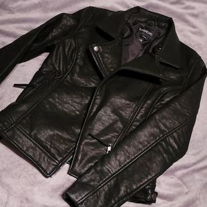 Bebe Black Biker Faux Leather Jacket
